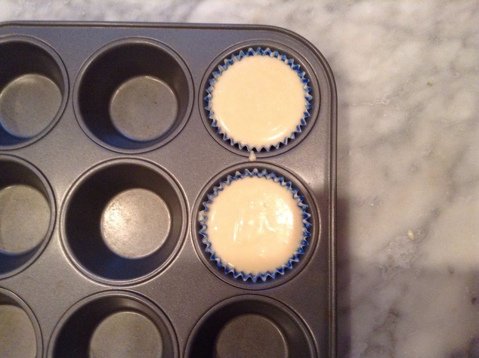 Line 2 cupcake molds and distribute batter evenly