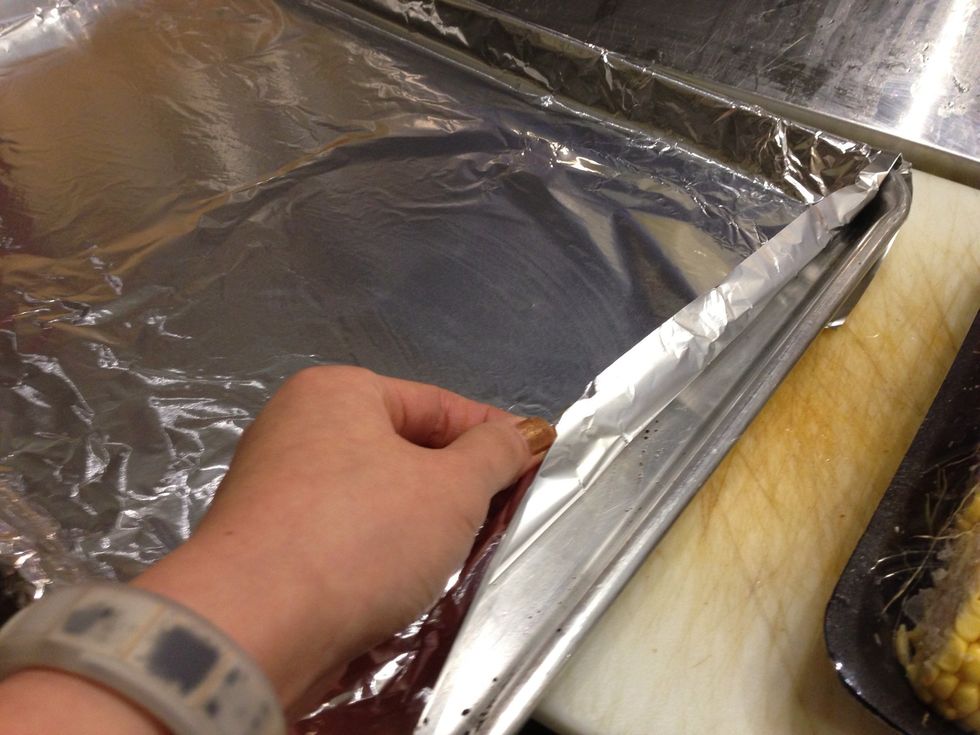 Line a baking sheet with foil (easier clean up)