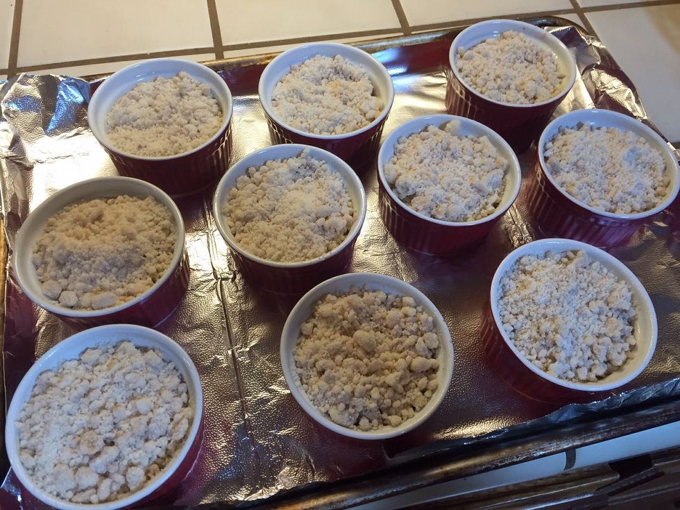 Line a baking sheet with foil to catch any blueberries that may boil over.