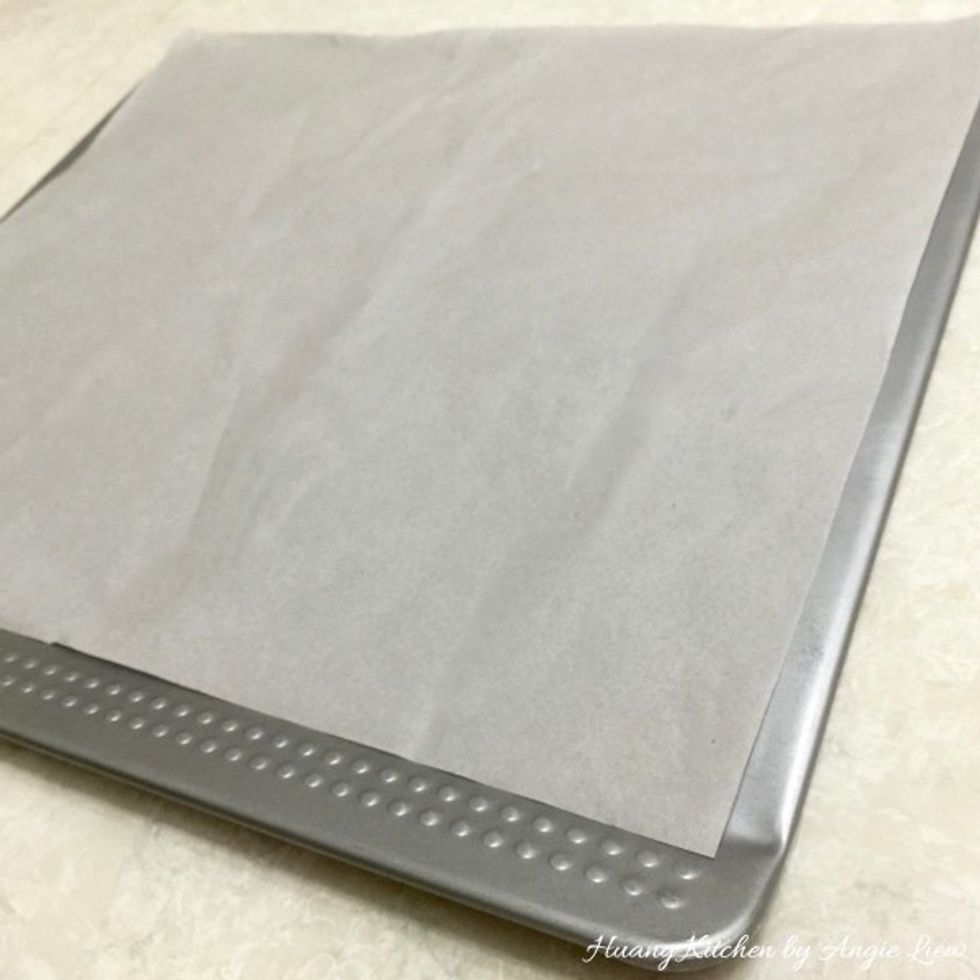 Line a baking sheet with parchment paper.