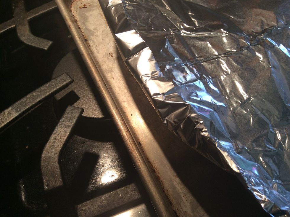 Line a cookie sheet with foil to catch all the juicy goodness.