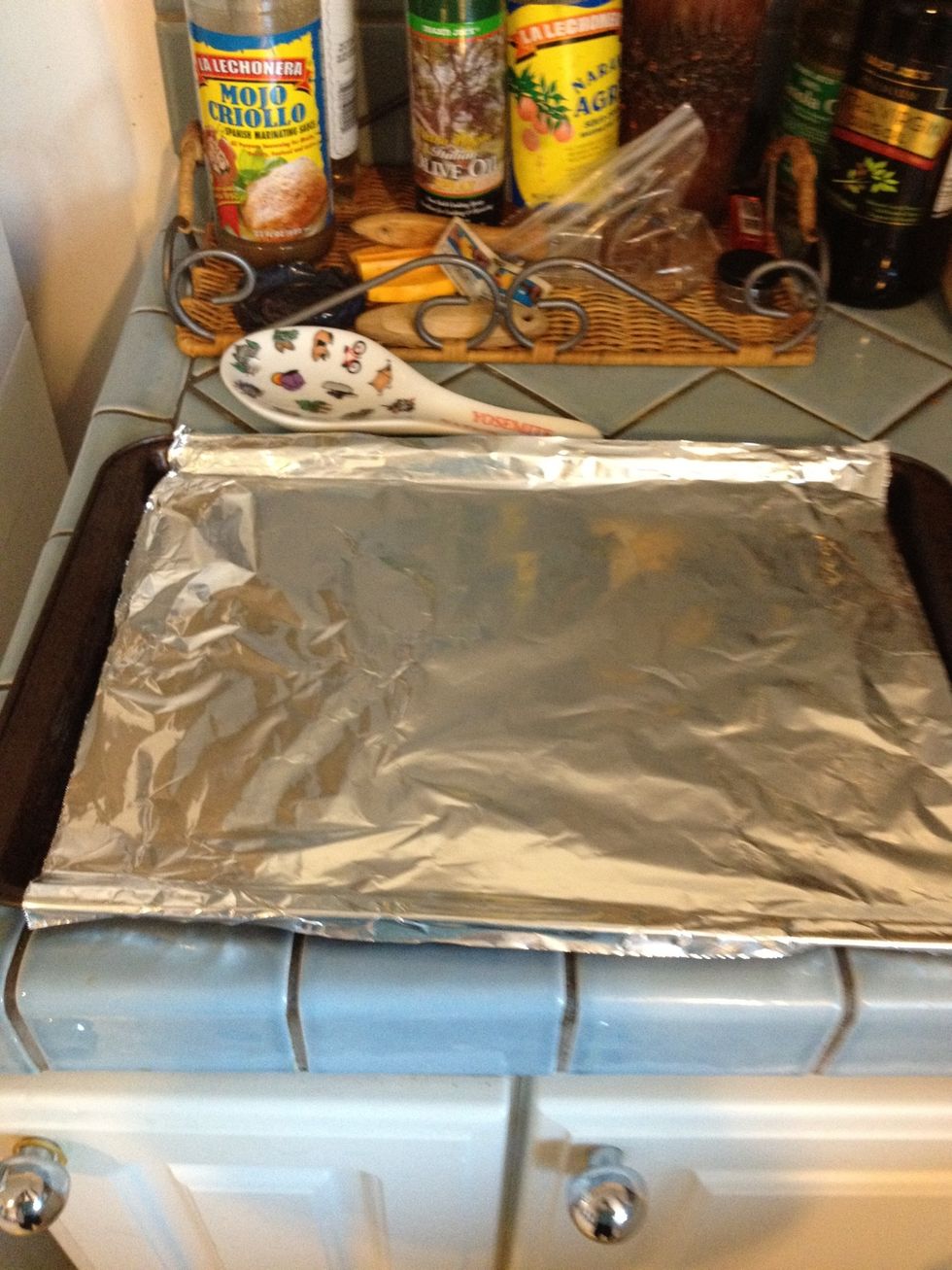 Line a cookie sheet with foil.