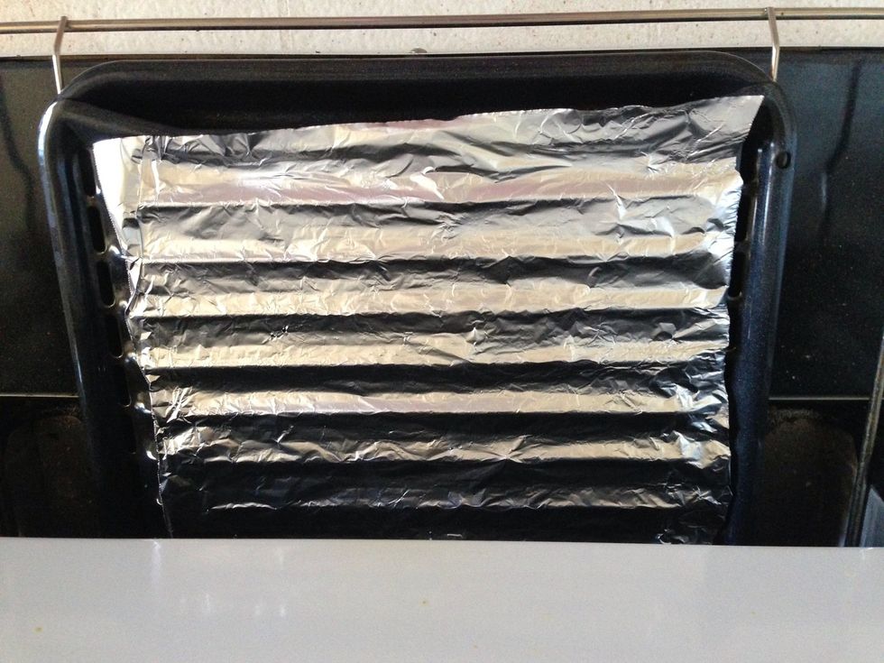 Line a pan with foil...