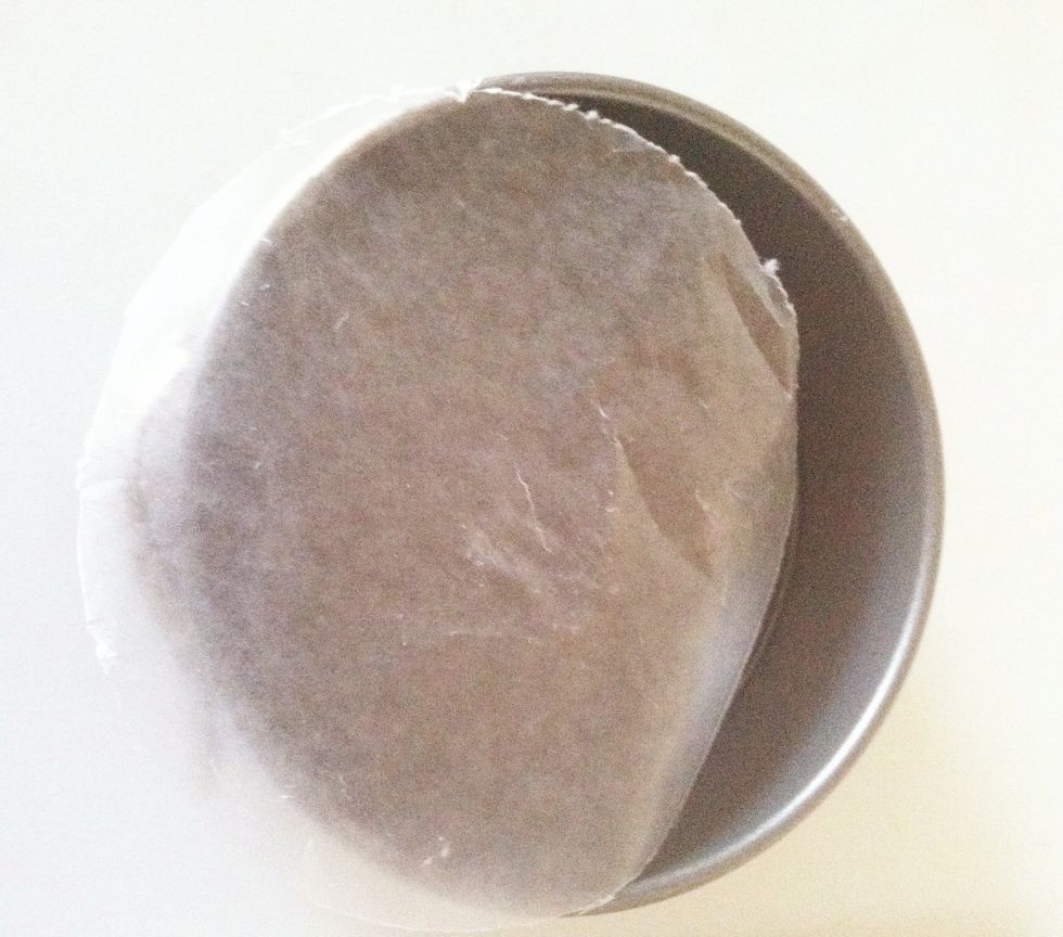 Line a springform pan with wax or parchment paper.
