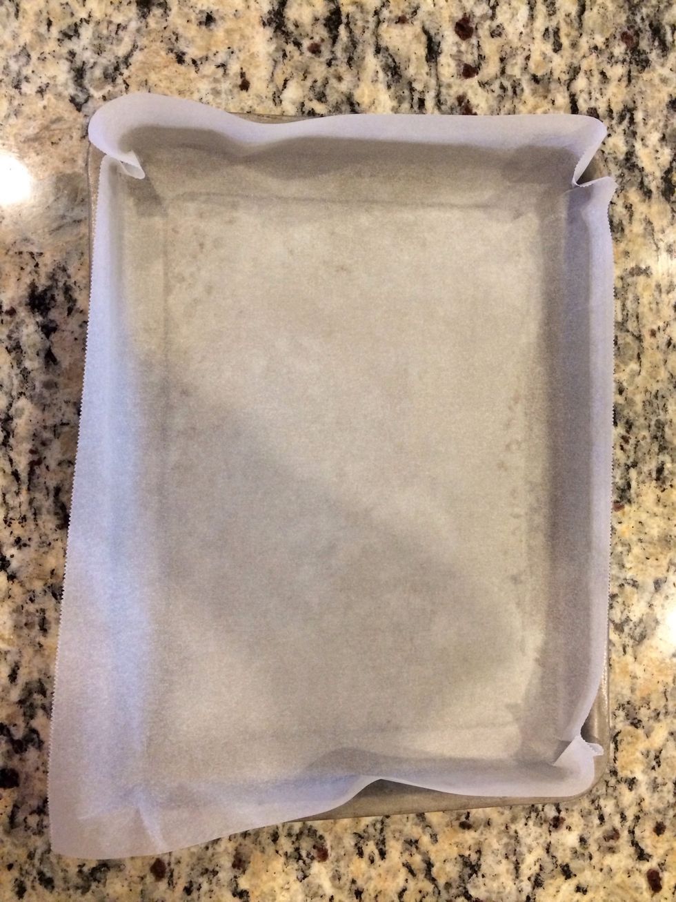Line a tray with parchment paper (wax paper)
