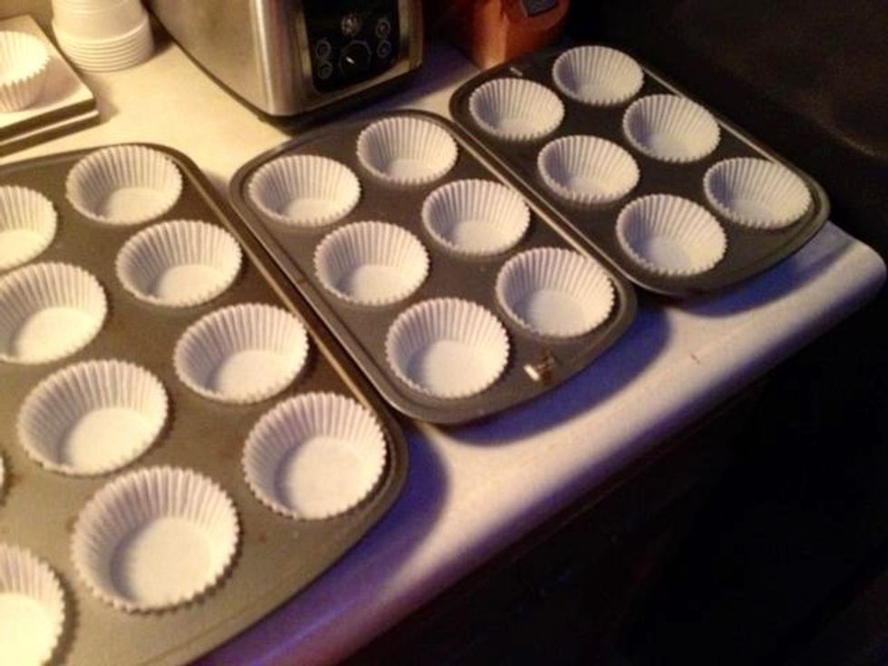 Line cupcake pans.