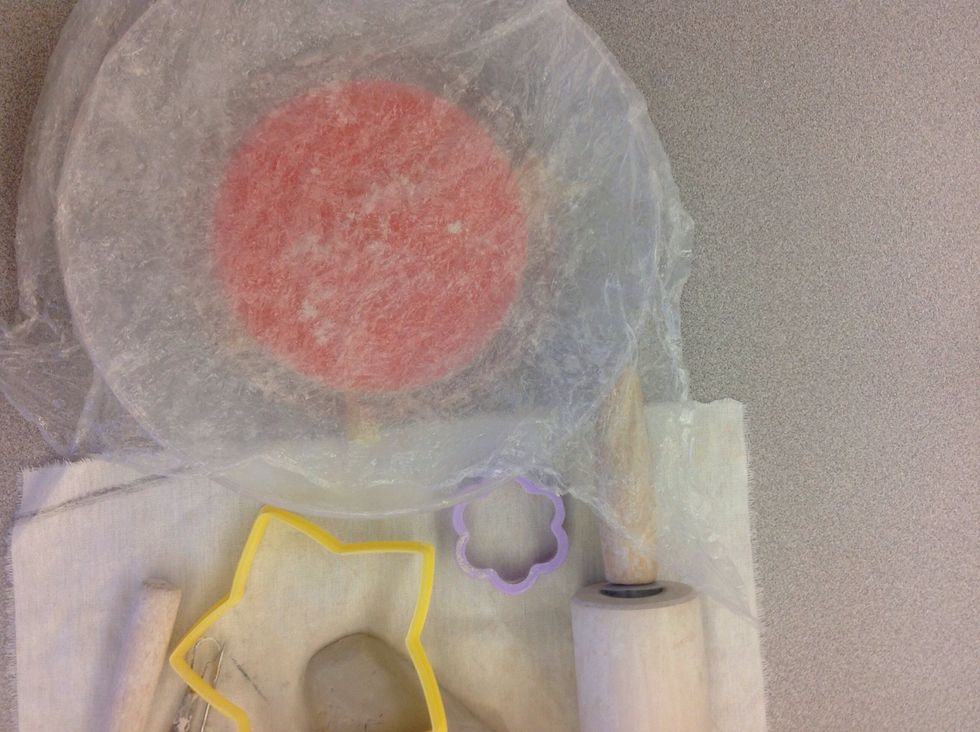 Line dish with plastic wrap