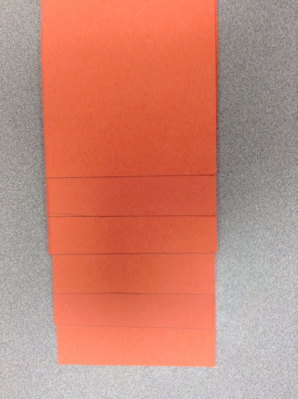 Line papers up one inch apart as shown in photo.