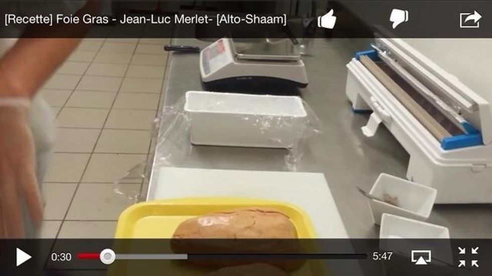 Line terrine with plastic film.
