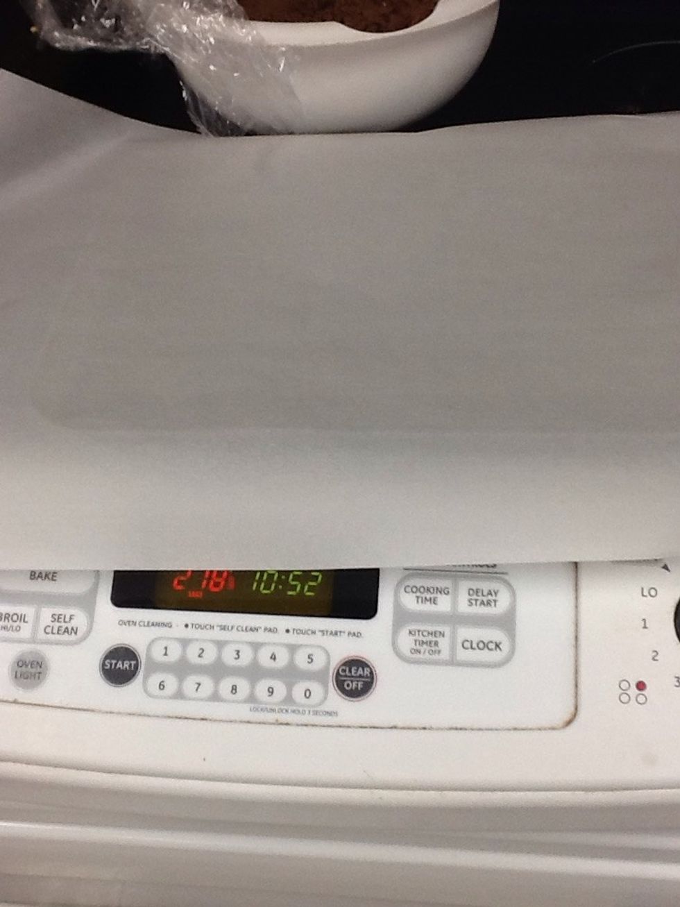 Line the cookie sheet with parchment paper.