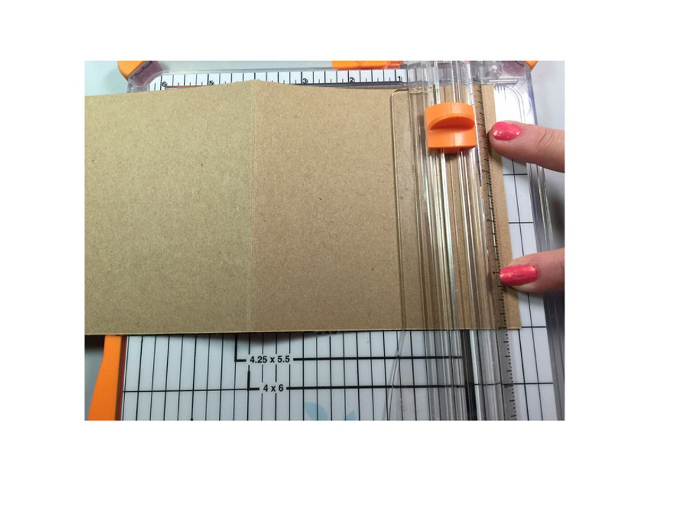 Line the edge of your card on the -1" mark as shown and cut from the 1" mark down to the 4" mark. Move your card over 1/8" and repeat the cut from the 1" to the 4 ".