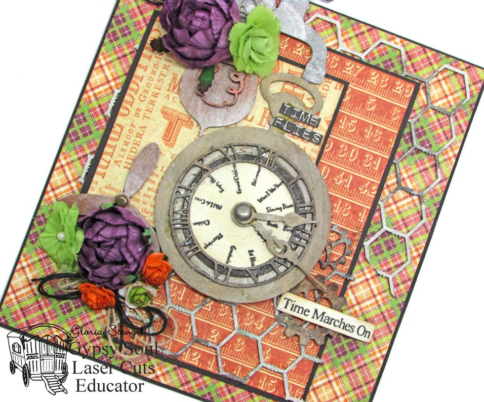Line the inside of the card with ivory cardstock and add a birthday sentiment.