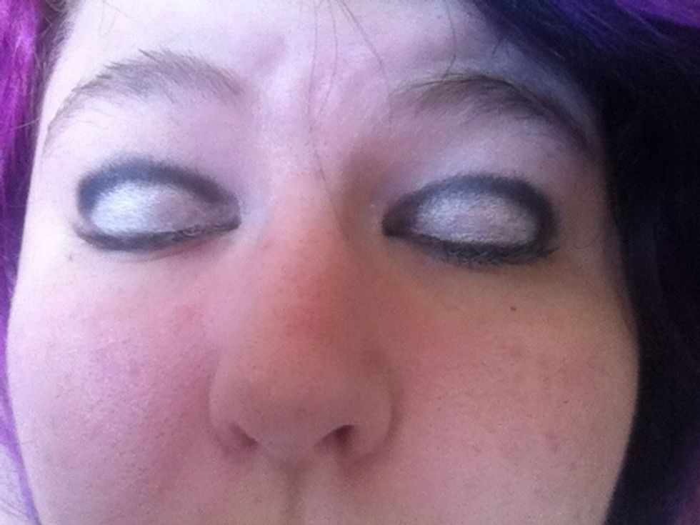 Line the top of your crease with your black shadow. This is just to give you a base line to follow upwards.