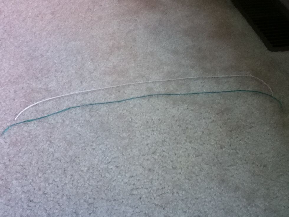 Line them up, and cut off the ends to even them out. (You will no longer need the scissors after this step.)