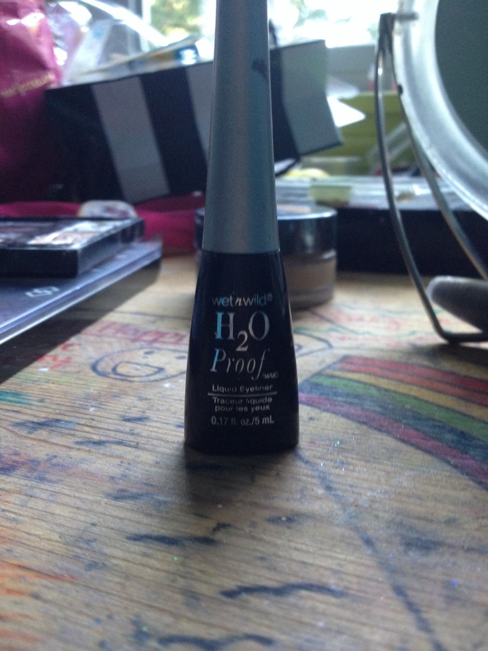 Line top lash line with liquid liner.