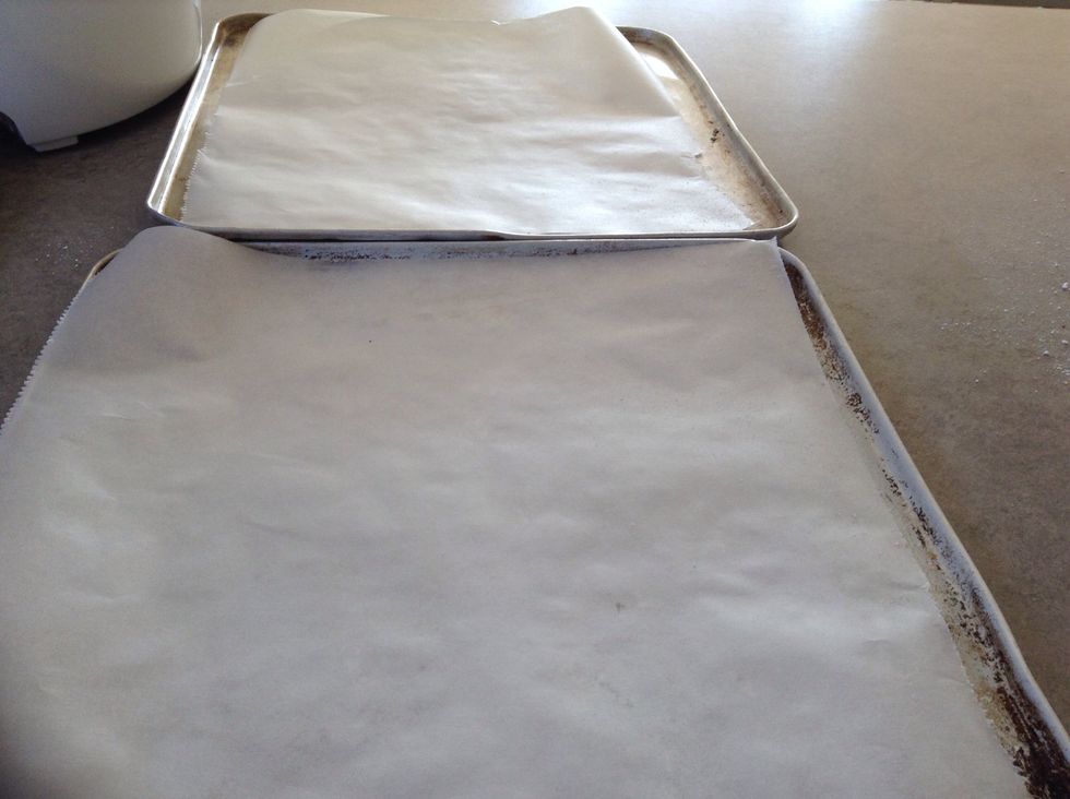 Line two baking trays with baking paper