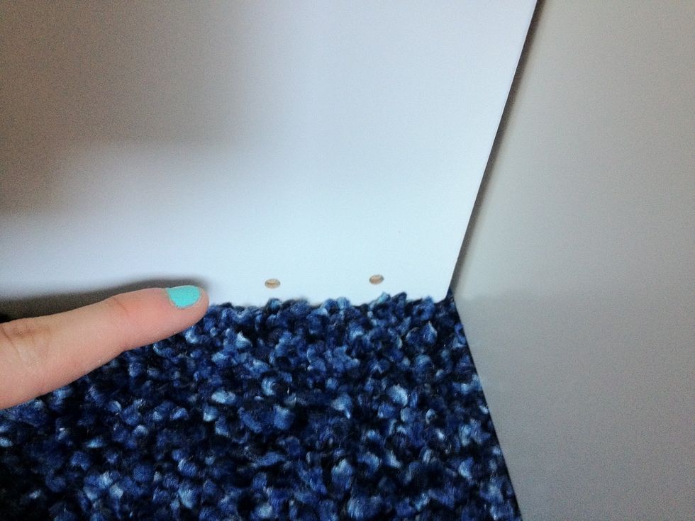 Line up the two pieces, (one short and one long)  And make sure the short piece has two holes on the bottom.