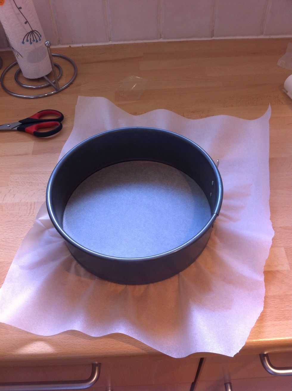 Line your baking tin like so.