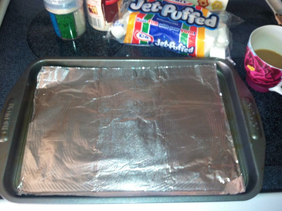 Line your baking tray with aluminum or parchment paper.