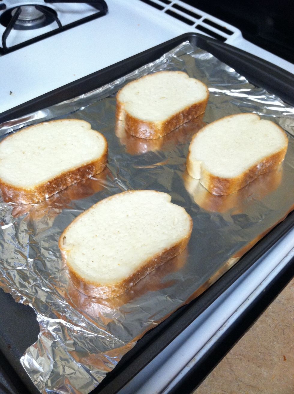 Line your bread on a long cooking sheet pan