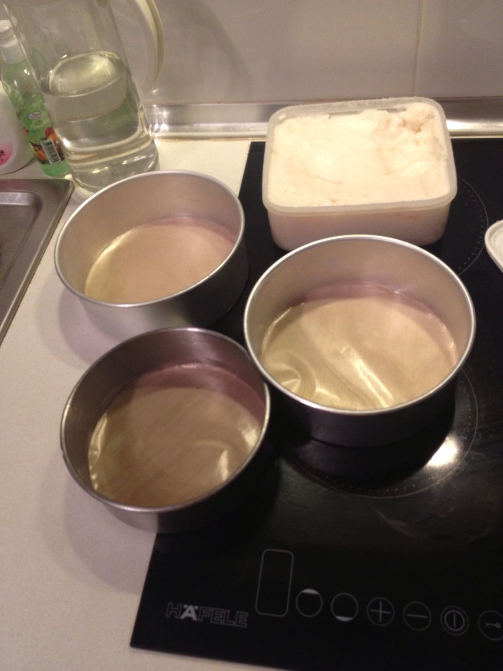 Line your cake pans. And butter the side Tip\ud83d\udca1 use re-usable parchment is convenient. I cut them up to the sizes of my favorite pans so don't have to cut new parchment paper every time i bake.