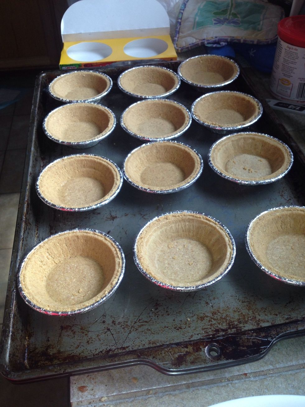 Line your cookies sheets with the pie crusts.