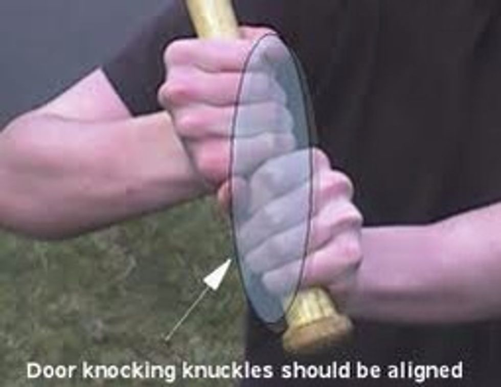 Line your knuckles up on the bat.