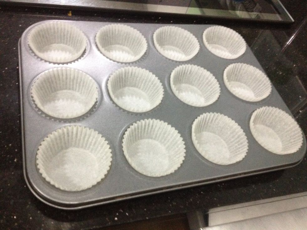 Line your muffin tray with cupcake liners.