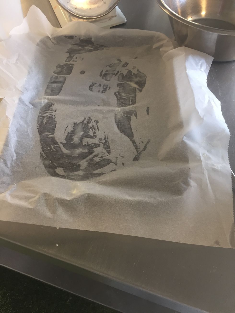 Line your tray with baking parchment