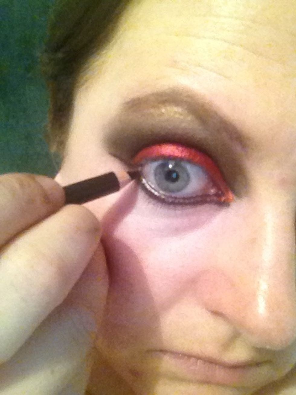 Lining my waterline top and bottom with black kohl tricky but so worth it x