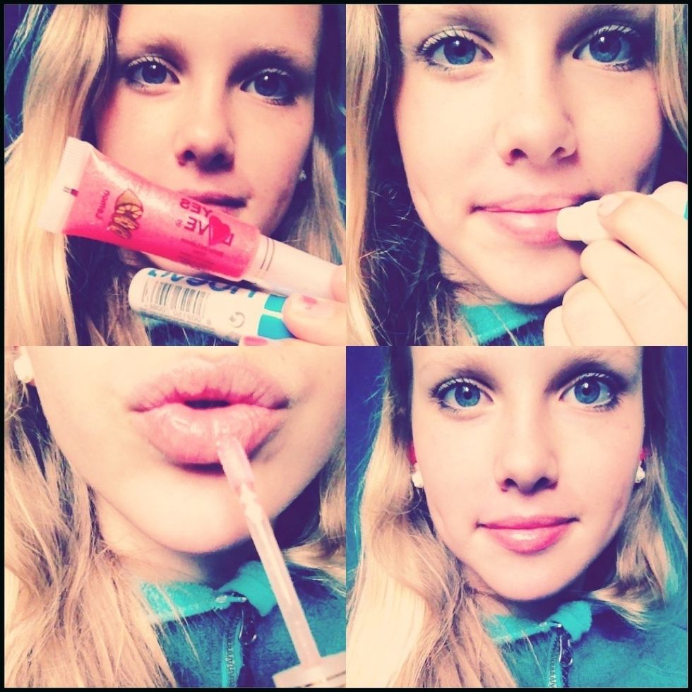 Lips\ud83d\udc8b 1.First apply lip balm 2. Then your favourite gloss:)