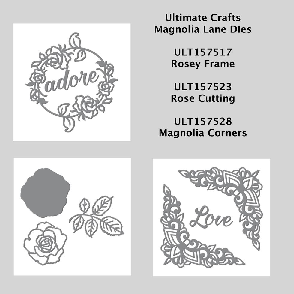 List of other materials required: Magnolia Lane Papers and embellishments - Ultimate Crafts - Couture Creations