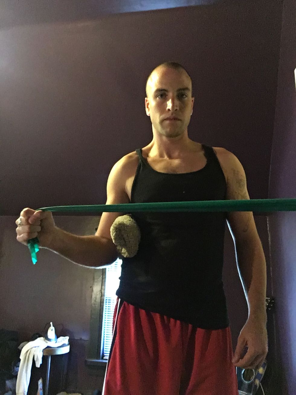 Listen to your body here, the joint will slowly open up, but range of motion is important as you will feel destabilization at this point in the exercise. That's how you know you went too far!
