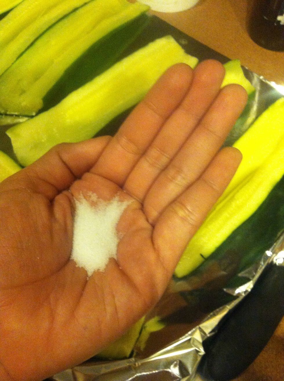 Little bit of salt... Not too much the cheese is salty too\u27a1