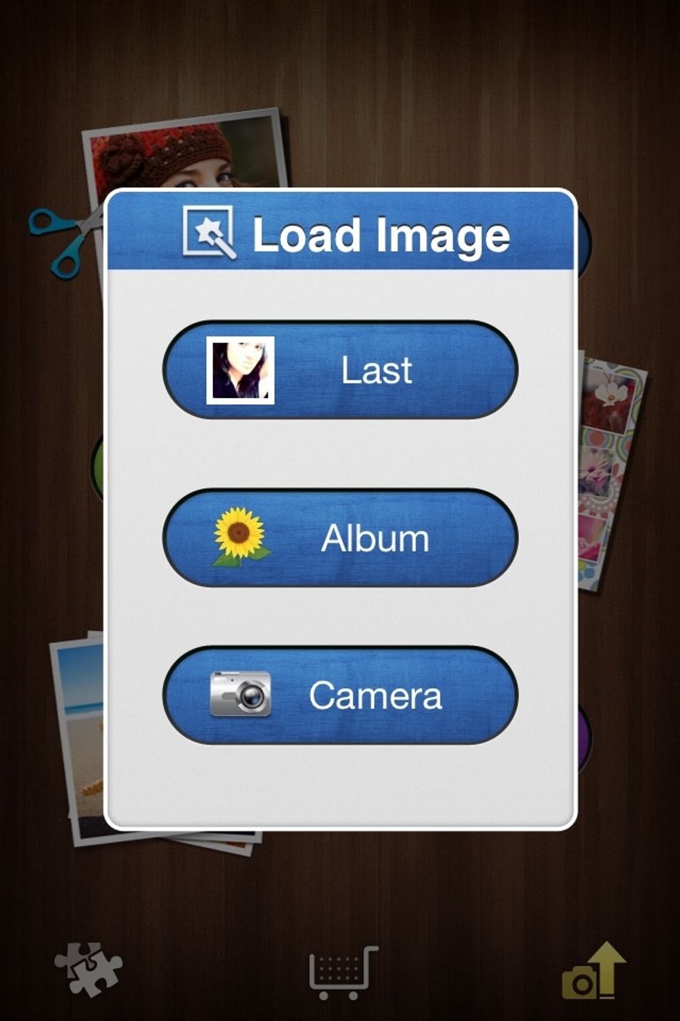 Load An Image From Your Album Or Choose 'Camera' To Take A Picture At The Moment.
