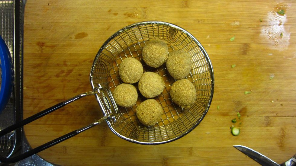 Load the cutlets into your fryer pan. Do not place the cutlets on top of each other, otherwise they will stick together. There should be space around the cutlets so all sides get fried evenly.