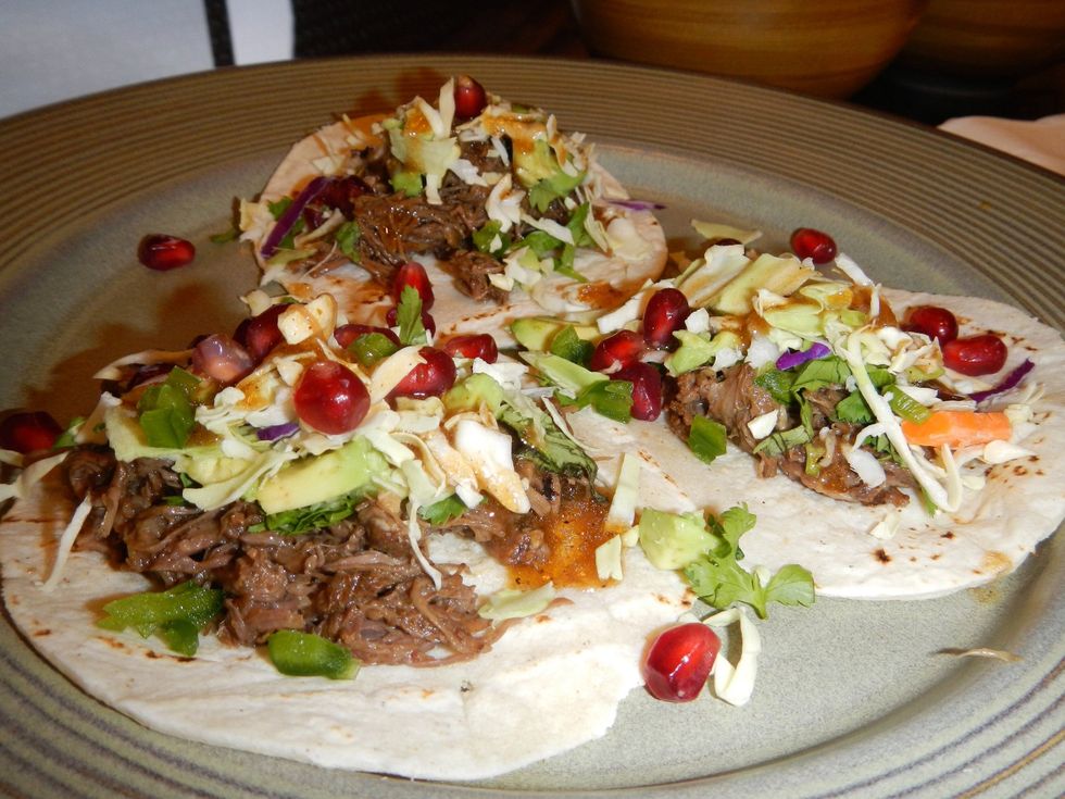 Load up with your favorite toppings. I have a little of each ;)