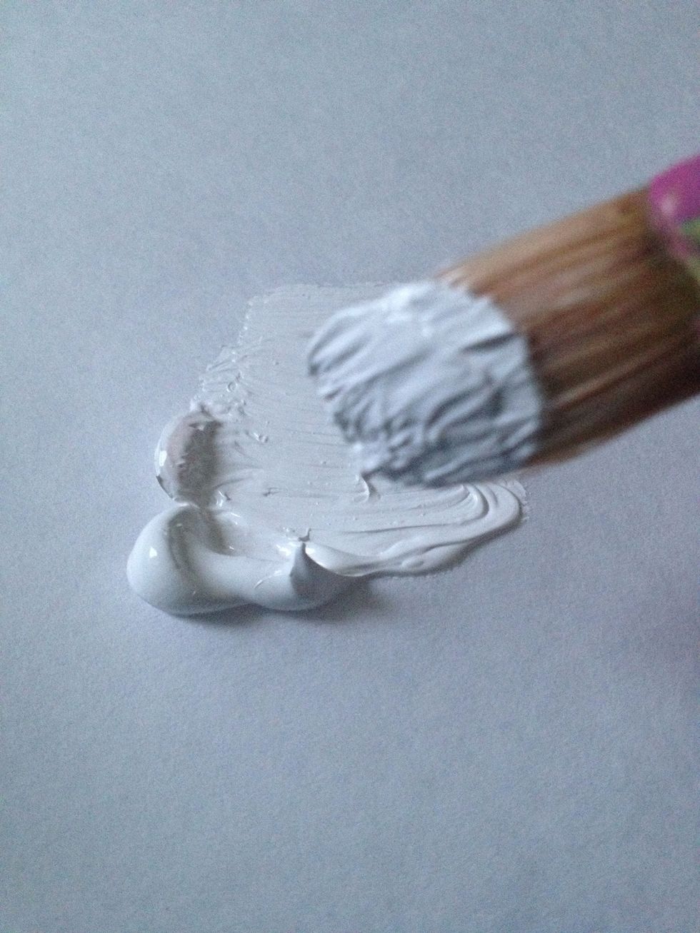 Load up your brush with some white paint or any color of your choosing!