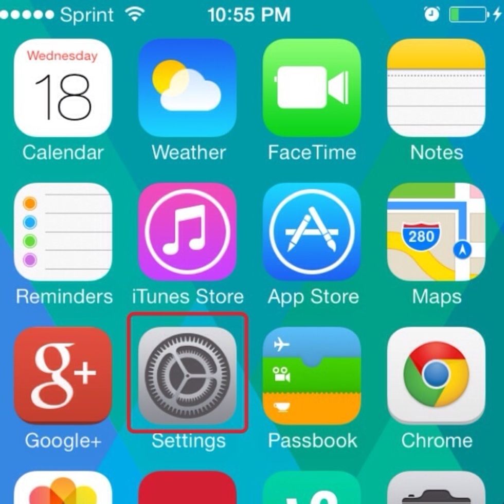 Locate and tap on settings