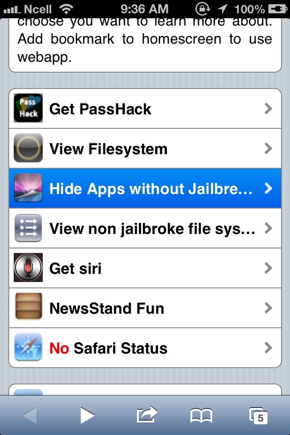 Locate and tap on the \u201cHide Apps without Jailbreaking\u201d link. You will be presented with instructions, make sure to read each and everything clearly.