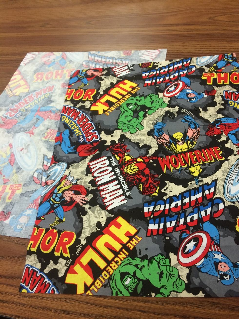 Locate the 2 large pieces and determine the front piece (if both pieces are the same, just pick one to be the front piece!)