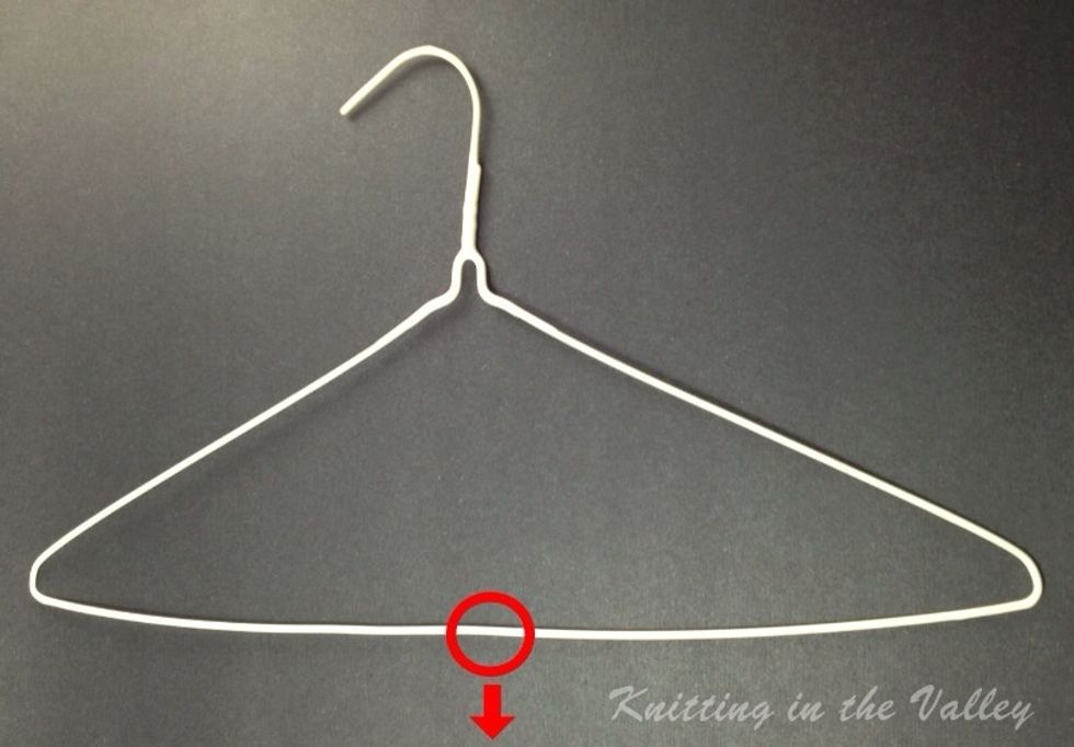 Locate the center along the long side of the hanger