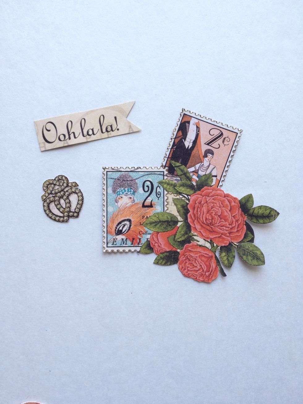 Locate the "Chic" paper from your 12x12 pad. Fussy cut these images.