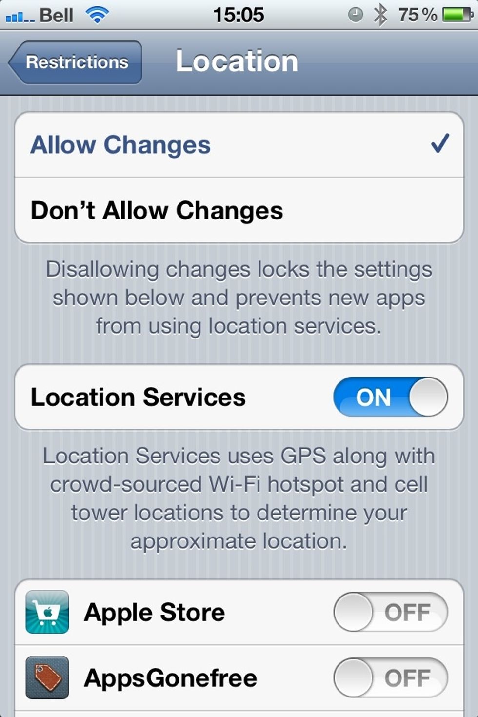 Location can be changed for individual Apps. So the map could still use it but Facebook would not.