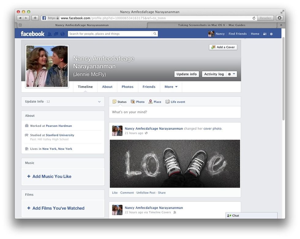 Log into Facebook and navigate to your profile. Hover over the cover area of the page and click 'Add A Cover'. If you already have a cover, tap 'Change Cover'.