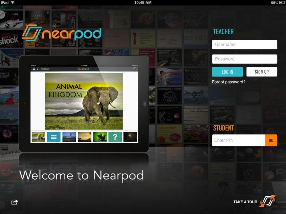 Login to your Nearpod account on your iPad.