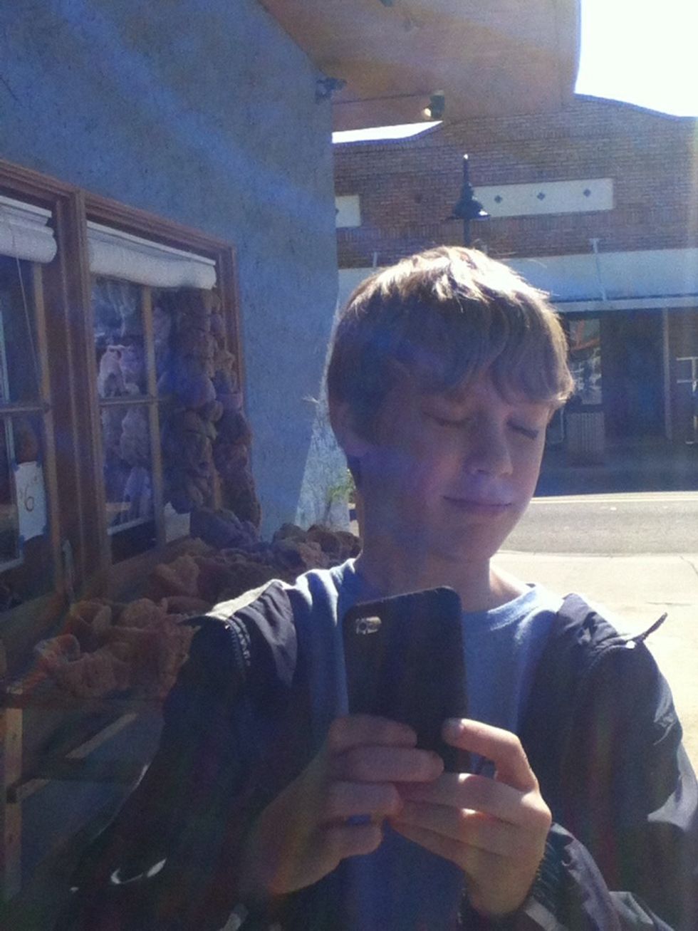 Lol. This is Trenton I took of pic of him before he took a pic of me