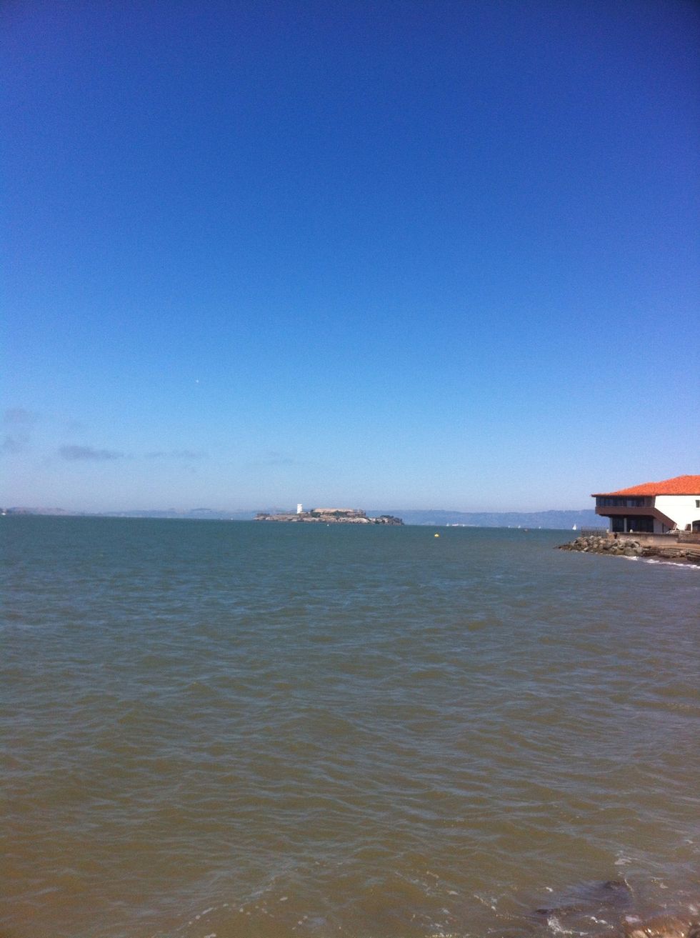 Look at Alcatraz from the shore