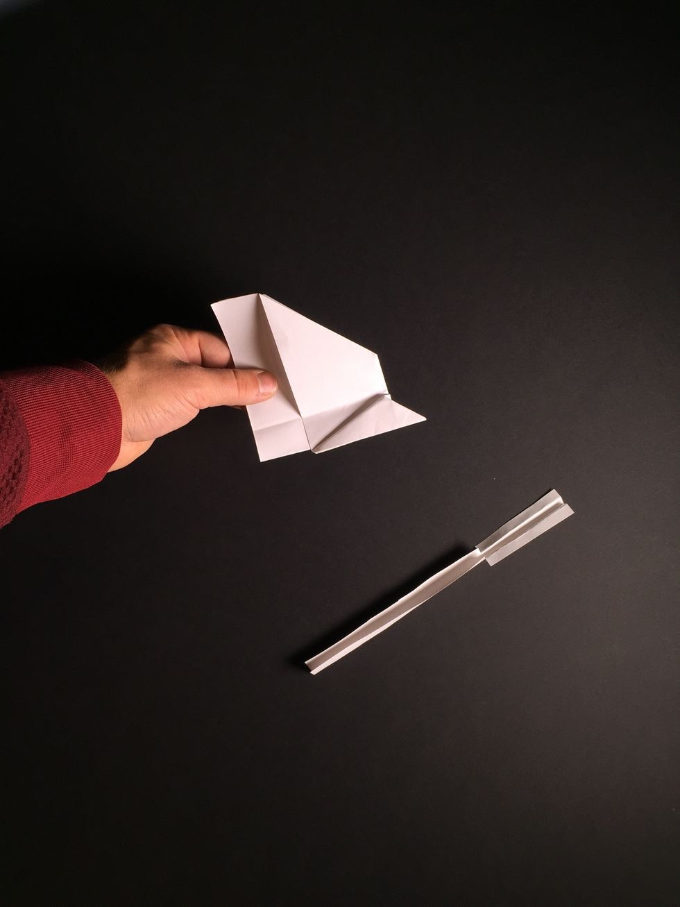 Look at the photo and you\u2019ll see that the fold isn\u2019t perfectly parallel with the trough at the bottom but slightly angled as described in\u00a0photo 26.