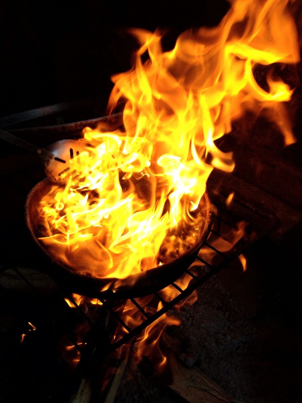 Look at the power there! I was a little nerves In the beginning I didn't expect that type of fire. I had the; "@%#\u00a5!!!, What do I do now?" , look on my face!\ud83d\ude15... But I was able to control the fire.